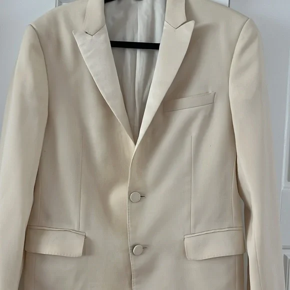 BURBERRY cream silk notch lapel sport coat 48R - Picture 3 of 9